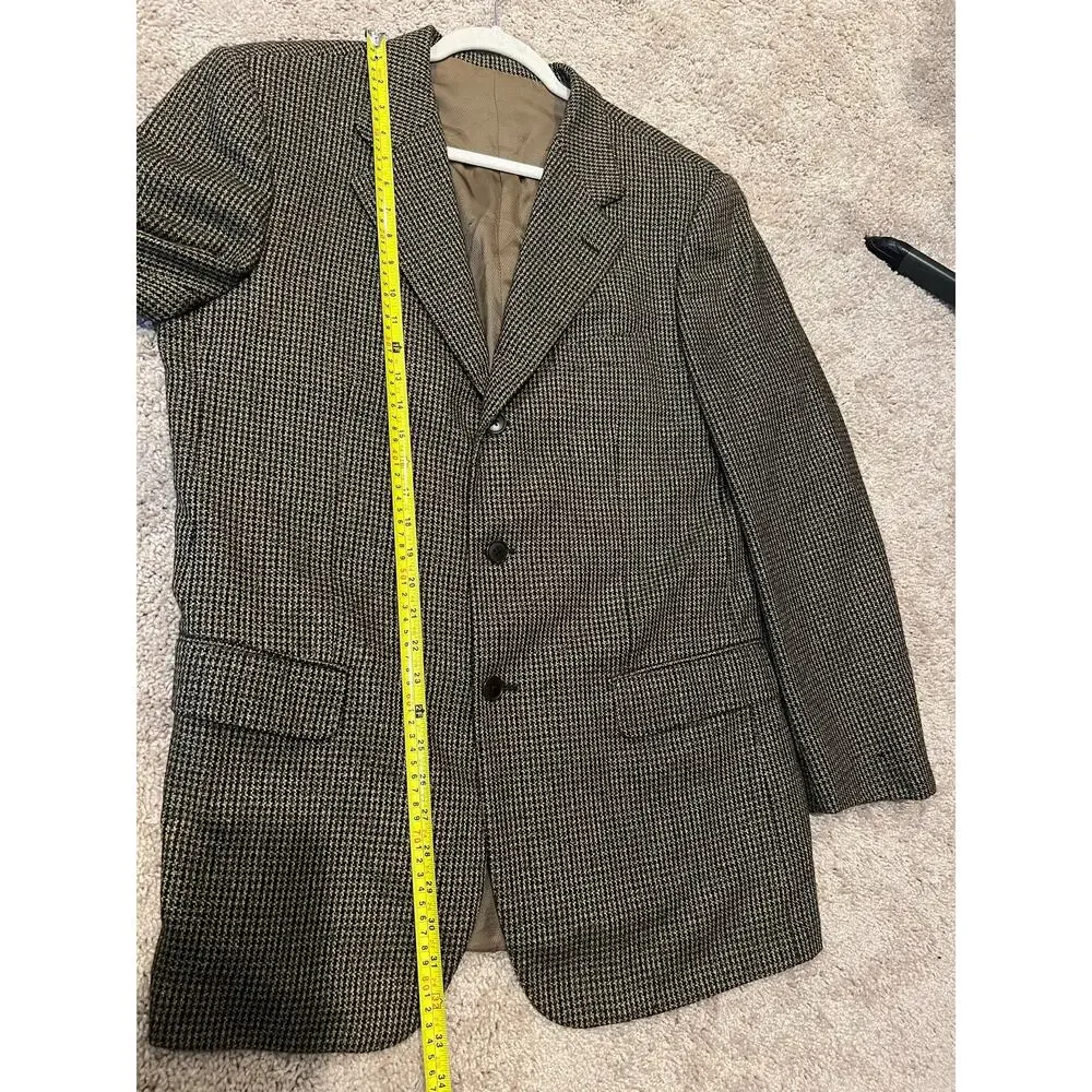 Ermenegildo Zegna Rossi High Fashion 100% Cashmere Tweed Suit Coat Jacket US 42L